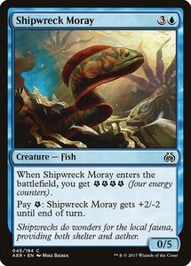 MTG ■青/英語版■ 《難破船ウツボ/Shipwreck Moray》霊気紛争 AER