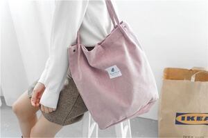 キャンバストートバッグ コーデュロイトートバッグ パープル