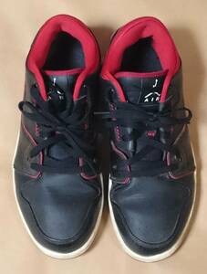 NIKE [ナイキ]Air Jordan 1 Flight Low BlackGym Red 654465 020 retro/28.5cm/エアジョーダン/スニーカー/レザー/靴/USED品