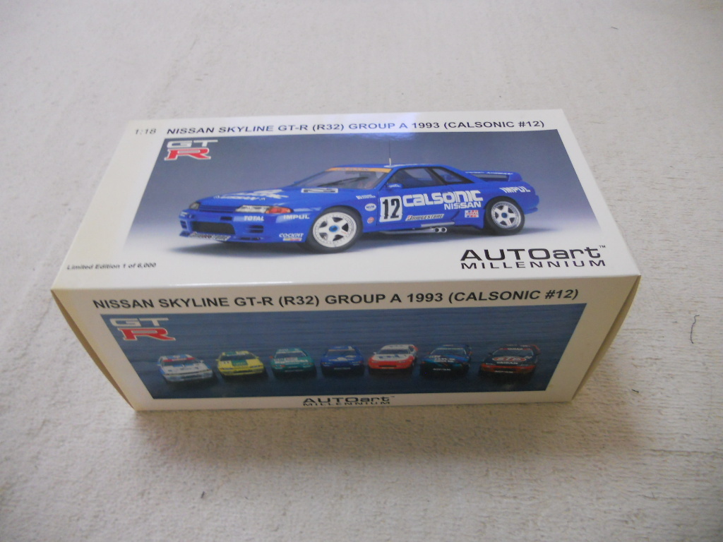 ワンピなど最旬ア 新品 1 18 オートアート ニッサン スカイライン Gt R R32 グループa 1993 カルソニック 12 限定 絶版 乗用車