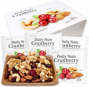 個包装 小分け ミックスナッツ&ドライフルーツ 1007g (26.5gx38袋) Daily nuts Cranberry (素