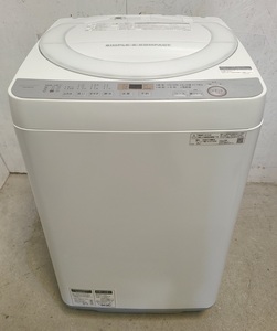 【東大阪発】SHARP 全自動洗濯機 ES-GE7C-W 7kg/風呂水対応 抗菌・防カビ加工 「頑固汚れ」&「おしゃれ着」コース 穴なし槽 2019年製