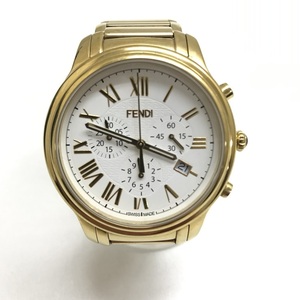 中古 FENDI フェンディ ニュークラシコ 腕時計 002-25200G クロノグラフ クォーツ 参考定価170,500円 ゴールドカラー ズッカ 質屋出品