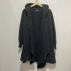 * free shipping *ZUCCa* sweat long coat * frill design sweat long Parker * black *M*A22