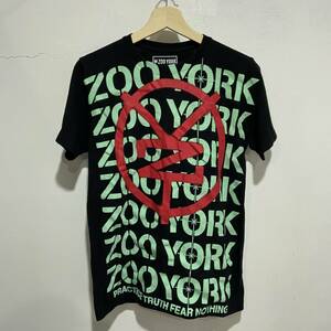 ☆送料無料☆ズーヨークZOOYORK☆プリントTシャツ☆S☆黒☆z20☆ｃ