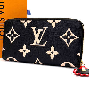 t22◇新品同様◇ルイ ヴィトン モノグラムアンプラント LV クラフティ ジッピー ウォレット コレクション 限定モデル 長財布 ブラック 黒