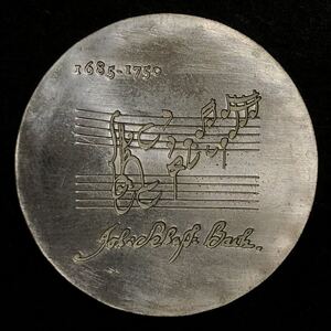 東ドイツ 1975 20マルク 銀貨 バッハ没後225年記念 sunk relief 沈み彫タイプ レア! 未使用品
