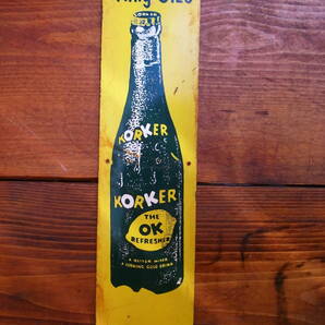 ★ ＵＳＡ ビンテージ オリジナル コレクティブル KORKER Lemon Soda DOOR PUSH SIGN Rare Old Advertising Signの画像5