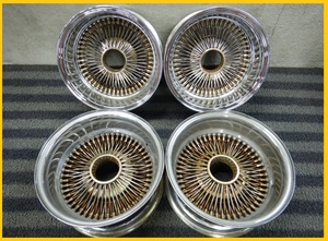 BT4080# Manufacturers unknown wire wheel 14 -inch 7J 100ps.@ spoke 4ps.@# conditions attaching free shipping # Lowrider Cadillac Impala 