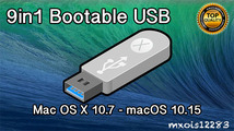 [Apple正規品] OS X 9in1 ＊ 10.7.5 - 10.15 ＊ Lion - Catalina USB3.0 インストーラー お得なOS9個入り | 送料無料　防電＆防水梱包_画像1