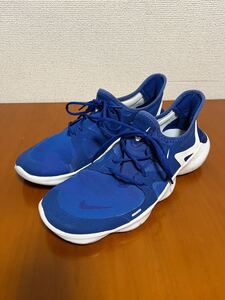 NIKE ナイキ ナイキランニング フリーラン5.0 ブルー 27センチ メンズ 中古美品RUNNING ランニングシューズ