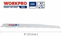 【送料無料】レシプロソー替刃 生木 庭木剪定 果樹剪定 電気のこぎり替え刃 木工用 枝打ち 枝切り用 WORKPRO 230mm 5本組_画像2