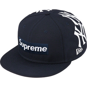 【新品未使用】Supreme / New York Yankees Box Logo New Era Navy 7-3/8(58.7cm) 21FW ニューエラボックスロゴ帽子 紺【国内正規】