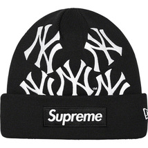 【新品未使用】Supreme / New York Yankees New Era Box Logo Beanie Black ニューヨーク ヤンキース ニューエラ ビーニー 黒 【国内正規】_画像1