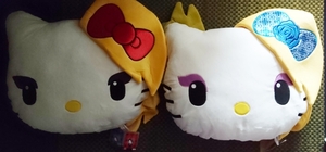  количество 5 Yupack 897 иен ~ примерно 42cm YOSHIKITTY BIG лицо подушка все 2 вид X JAPAN YOSHIKI Hello Kitty Sanrio раунд one ограничение мягкая игрушка 