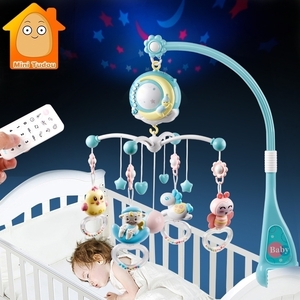 【送料無料】ベビーベッド メリー 回転オルゴール 0-12ヶ月 新生児 幼児 おもちゃ 赤ちゃん ガラガラ 男の子 女の子 ブルー ピンク k00783s