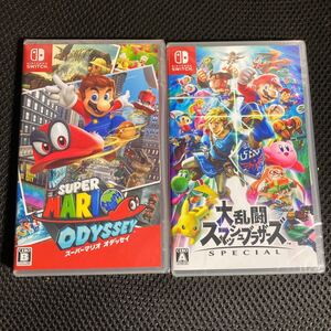 早い者勝ち【新品未開封シュリンク付】Switch スイッチ スーパーマリオオデッセイ+スマブラ2本セット