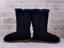 MH849◆レディース【UGG オーストラリア】ムートンブーツ 紺 ネイビー 23cm_画像3