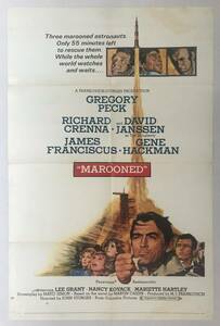 ★即決！ 宇宙からの脱出「 Marooned 」1969年 US オリジナル 1シート 映画ポスター 監督 John Sturges　出演 Gregory Peck, Gene Hackman