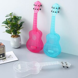爆売れ 透明 ウクレレ プラスチック 子供 ミニ おもちゃ 54CM 4弦 楽器 ピンク ブルー クリア