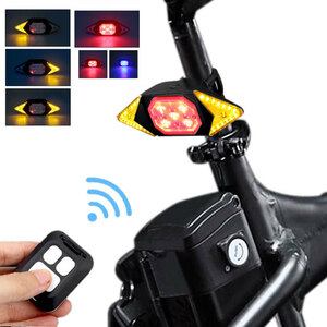 爆売れ ワイヤレスリモコン付きインテリジェントLED自転車ライト USB充電式テールライト 警告灯