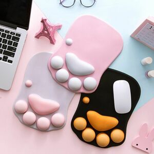 目玉 かわいい猫の足のマウスパッド全3色 滑り止め シリコン マウスマット マウスパッド PC コンピュータ サポート ネコ 肉球 猫の足