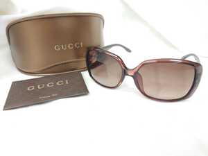 美品 GUCCI グッチ サングラス GG3520 /F/S ブラウン WOOD8 59□16 130 ◆em1◇50