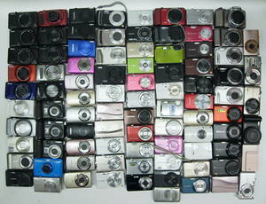 ( 78 ) デジタルカメラ・ Nikon、Canon、Panasonic、Fujifilm、Casio などまとめ 90台・動作未確認ジャンク扱