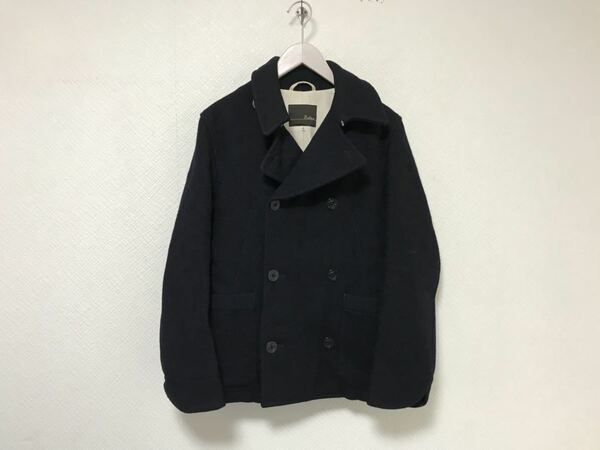 本物エディションeditionトゥモローランドウールPピーコートジャケットビジネススーツ黒ブラック日本製メンズ46M