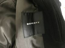 本物ボイコットBOYCOTTウールジャケットパーカー黒ブラック2Mメンズ_画像4