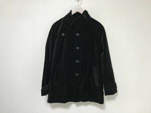 本物タケオキクチTAKEO KIKUCHIベロアコットンコートジャケットスーツビジネス黒ブラックメンズM2