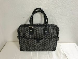  подлинный товар Goyard GOYARD натуральная кожа PVC Anne ba The -doMM ручная сумочка бизнес большая сумка Boston задний мужской Франция производства чёрный черный рисунок портфель 