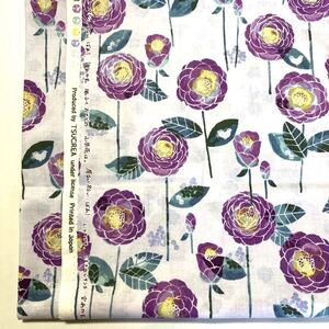 金子みすゞ 山茶花 はぎれ 約89cm カットクロス サザンカ 和柄 生地 布