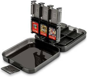 任天堂 スイッチ ゲームカード 収納ケース ブラック クリア Nintendo Switch 24点収納可 8.7×8.7×2.5cm 軽い 軽量 任天堂 ゲームソフト