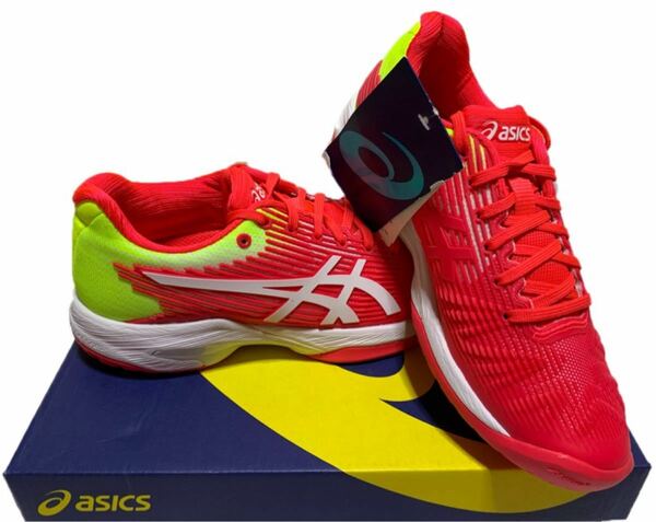 新品 アシックス(asics) テニスシューズ ハードコート レディース 22.5cm SOLUTION SPEED FF 