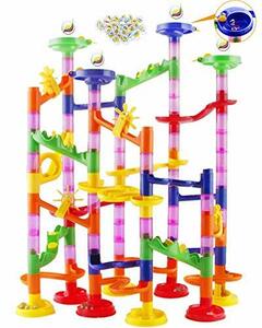 Tebrcon ビーズコースター 知育玩具 スロープ ルーピング セット 子供 組み立て ブロック DIY 立体 パズル 男の子 女の子
