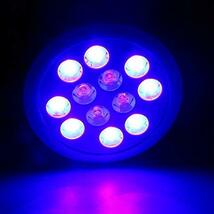 LED アクアリウムライト 24W 青8 紫外線4 水槽照明 水草 サンゴ 熱帯魚 観賞魚 植物育成_画像2