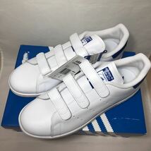 【新品】人気 adidas STAN SMITH アディダス スタンスミス メンズ レディース スニーカー ベルクロ ホワイト ブルー 白 青 CF S80042 27.0_画像2