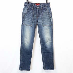 Levi's RED TAB TIGHT リーバイス レッドタブ タイト 29 メンズ 男性 デニム ベイカーパンツ ジーンズ 少しテーパード USED加工 綿100% 青