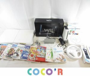 【まとめ売り 中古品】 ゲーム Wii 本体 ソフト ブラック マリオカート マリオパーティ8 等 グッズセット