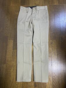 (ディッキーズ)Dickies TCツイルスリムチノパンツ (WD3876) 1221727 ベージュ 33inch ウエスト86 ヒップ106 股下84