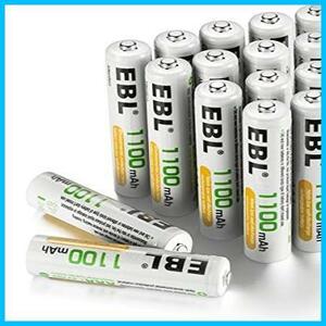 ★サイズ:16PackAAA★ EBL 単4充電池 16個パック 充電式ニッケル水素電池 高容量1100mAh 約1200回使用可能 ケース付き 単四充電池