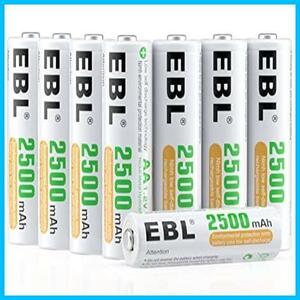 EBL 単三電池 ニッケル水素充電池 充電式 8本セット 大容量2500mAhで長持ち 充電池 約1200回繰り返し充電可能 単3電池