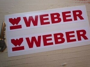 ◆送料無料◆ 海外 ウェーバー Weber Red 175mm 2枚セット ステッカー