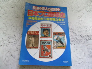 ☆別冊1億人の昭和史　日本プロ野球史　沢村栄治から掛布雅之まで　毎日新聞社☆