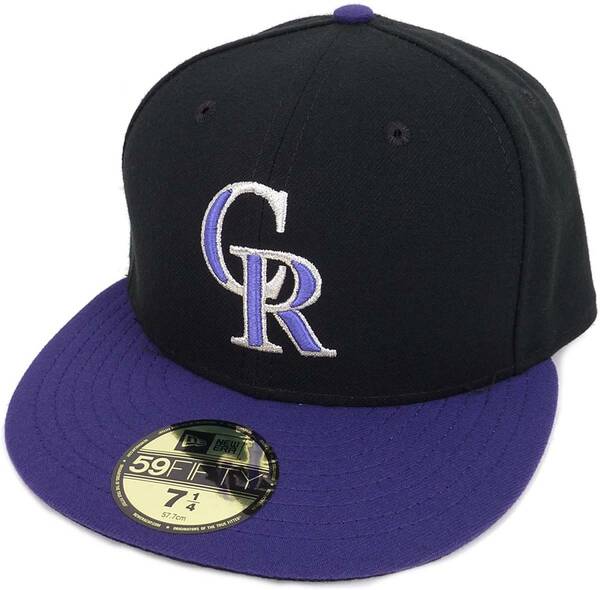 New Era ニューエラ MLB Colorado Rockies コロラド ロッキーズ ベースボールキャップ（ブラック/パ－プル）(7 55.8cm)【並行輸入品】