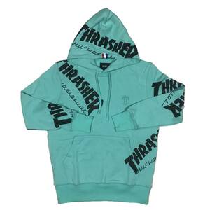 HUF(ハフ） THRASHER TDS ALLOVER HOOD ハフ×スラッシャープルオーバーパーカー(ミント）（S）[並行輸入品]