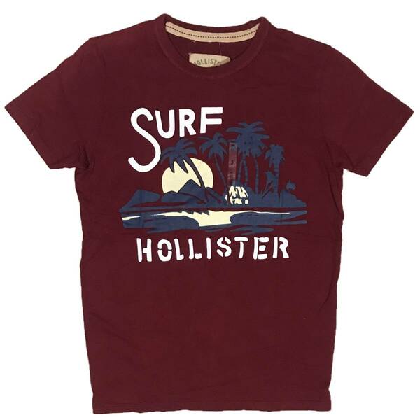 [並行輸入品] HOLLISTER ホリスター SURF HOLLISTERプリント 半袖 Tシャツ (ワインレッド) S