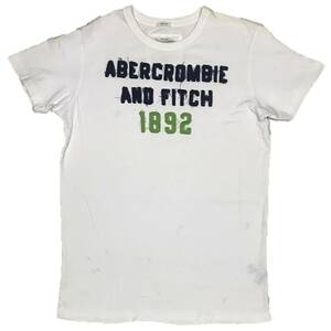 [並行輸入品] ABERCROMBIE ＆ Fitch アバクロンビーアンドフィッチ 1892パッチ 半袖 Tシャツ (ホワイト) L