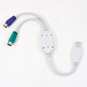 送料無料メール便 PS/2接続キーボードとマウスをUSBに 変換ケーブル 変換アダプタ USB-PS2変換(2分岐) USB-PS2 4571284889156/変換名人